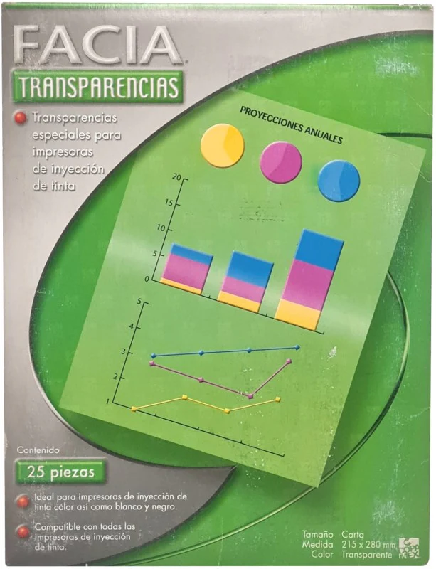 Acetato Xerográfico Color Facia c/25 Carta Copamex® [Caja]
