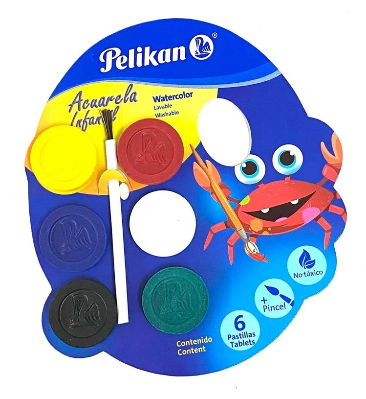 Acuarelas en Cartón  Colores Infantil c/Pincel Pelikan® [Pieza] - Image 2