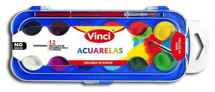 Acuarelas en Plástico  Colores Estuche c/Pincel Vinci® [Estuche] - Image 2