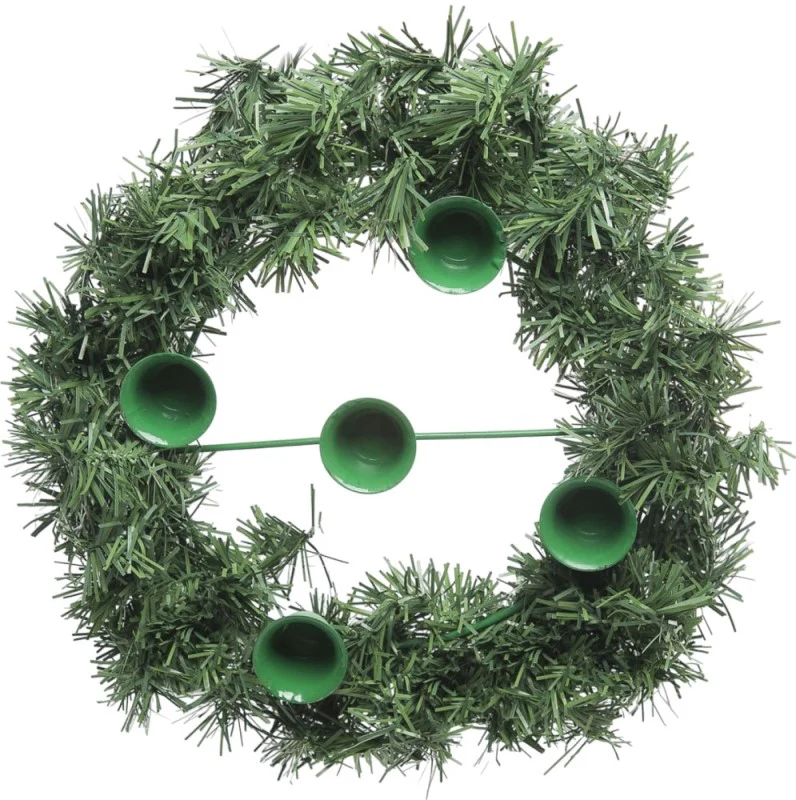 Adorno Corona Navideña de Adviento p/5 Velas Verde 40cm Janel® [Pieza]