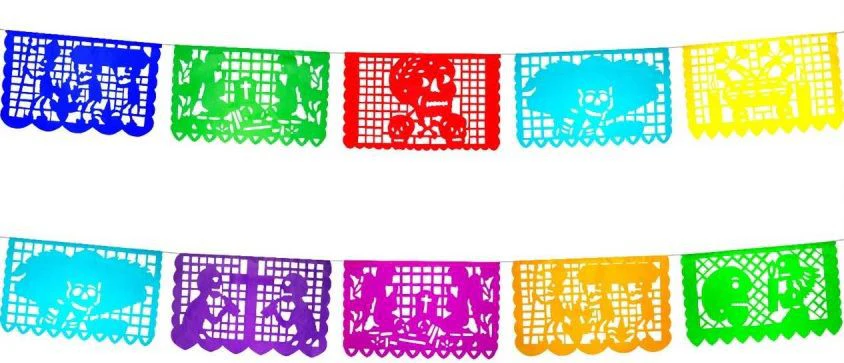 Adorno Día de Muertos Enramada ¼ Plástico 1p Colores Papel Picado® [Pieza]
