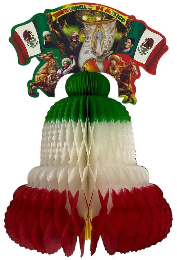 Adorno Fiestas Patrias Campana #2 18cm 1p Tricolor Papel Picado® C008 [Pieza]