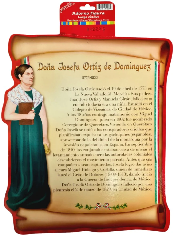 Adorno Fiestas Patrias Reseña D Josefa Ortiz Figur 40cm granmark® 6000 [Pieza]