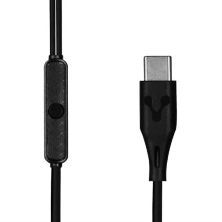 Audífonos Alámbricos USB C cable 1.2m Negro Super Bass Vorago® EP-306-BK [Pieza] - Image 4