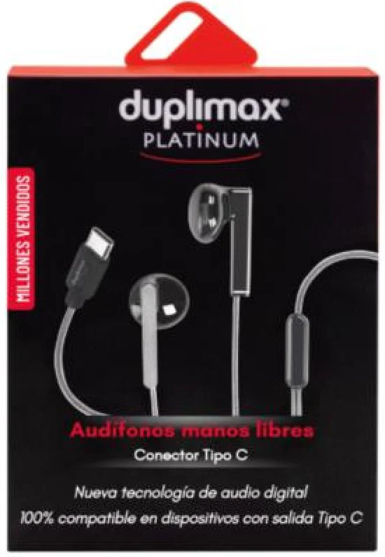 Audífonos Alámbricos USB C Platinum Negro/Plata duplimax® 112041 [Pieza] - Image 3