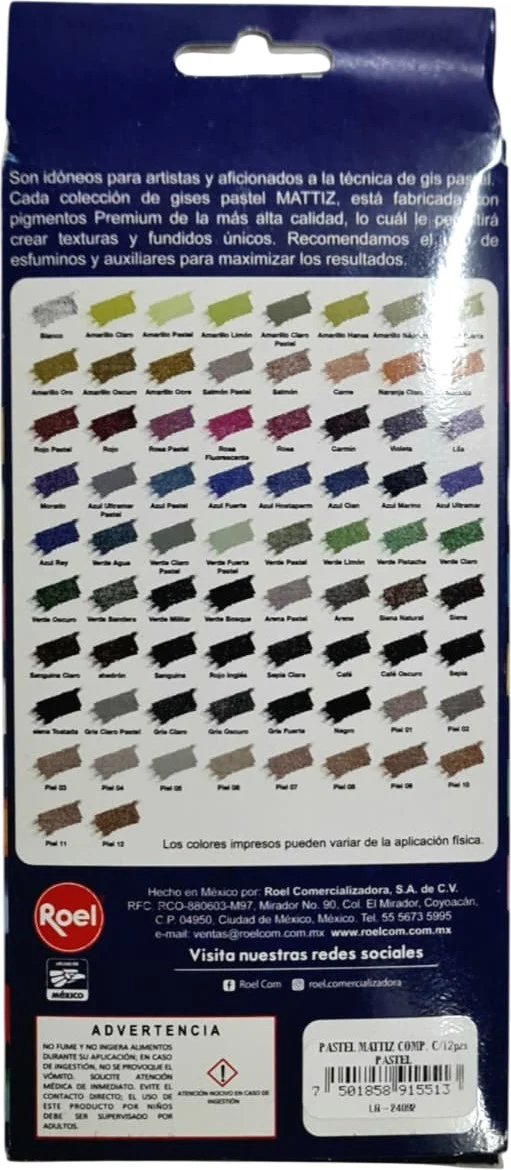 Barras Pastel Suaves  Colores  Est.c/12 Mattiz® [Estuche] - Image 11