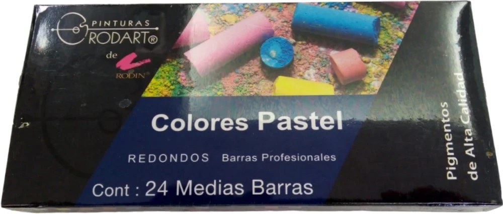 Barras Pastel Suaves Redondos Secos ½ Barras Colores Est.c/24 RODART® 24537 [Estuche]