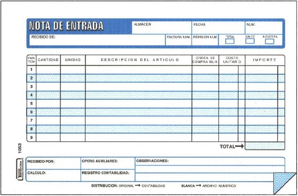 Block Auxiliar Nota de Entrada origi.y copia E 25 Juegos ½ Carta Printaform® B-1053 [Pieza] - Image 2