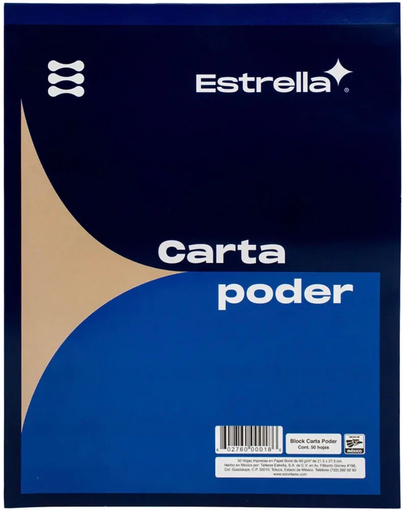 Block Carta Poder 50 hojas Estrella® 18 [Pieza]