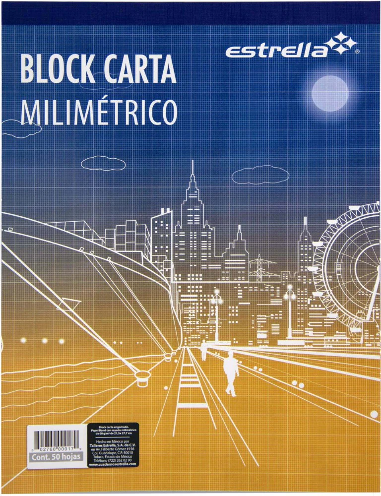 Block Milimétrico 50 hojas Carta Estrella® 0017 [Pieza]