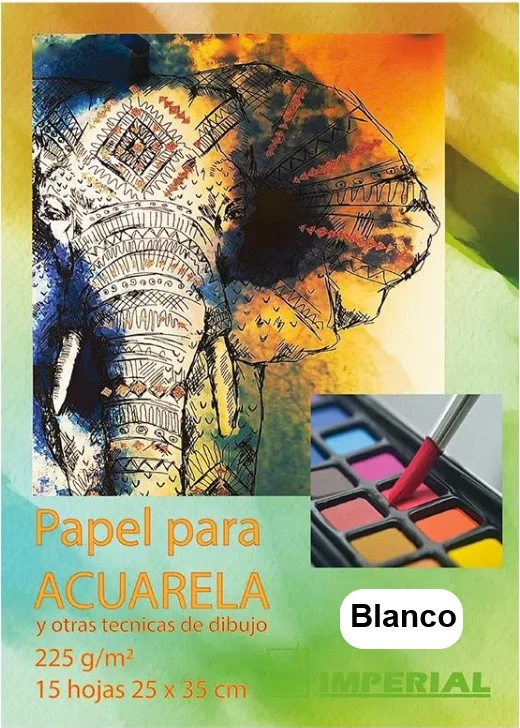Block p/Arte Acuarela  225g 15 hojas  25×35cm Imperial® [Pieza]