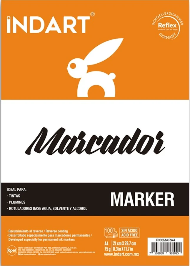 Block p/Arte Marcador  75g 100 hojas INDART® [Pieza]