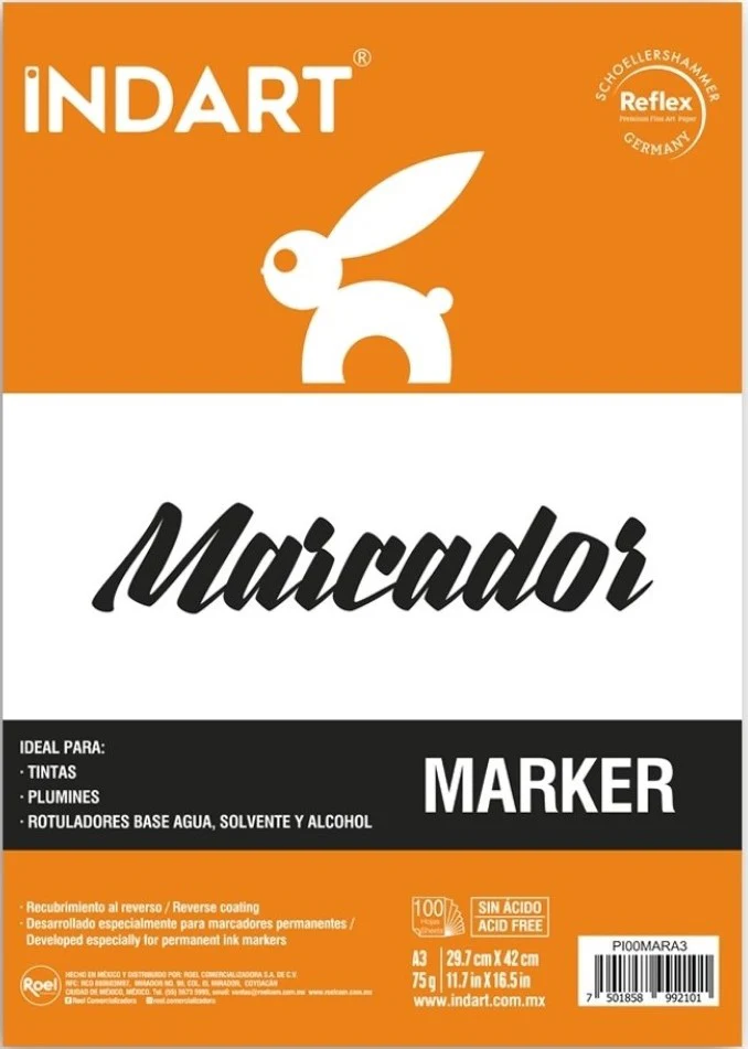 Block p/Arte Marcador  75g 100 hojas INDART® [Pieza] - Image 2