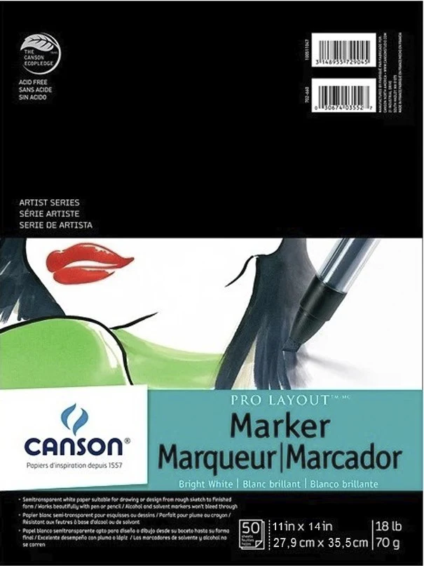 Block p/Arte Marcador d/Diseño 70g 50 hojas 11×14" Canson® ECAU002661 [Pieza]