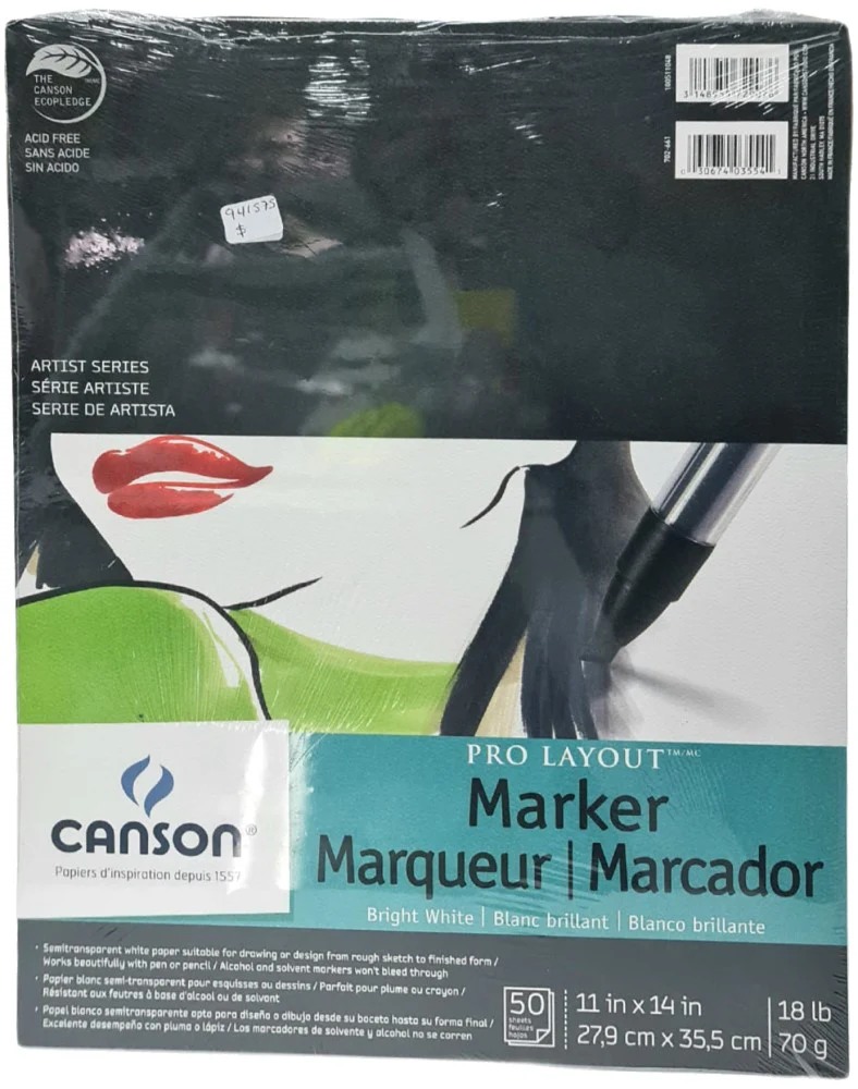 Block p/Arte Marcador d/Diseño 70g 50 hojas 11×14" Canson® ECAU002661 [Pieza] - Image 3