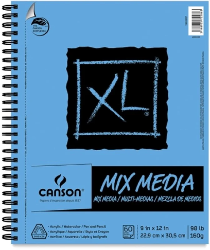 Block p/Arte MultiTecnica Xl Mix 60hjs 160g 9×12" Canson® [Pieza]