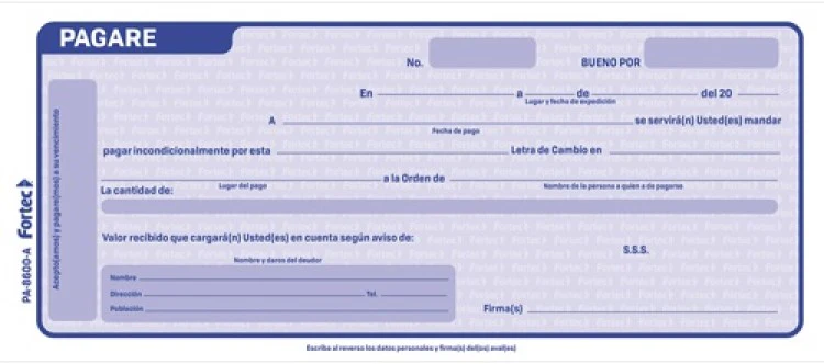 Block Pagares Azul paquete c/2 50 hojas 1/3 Carta Fortec® PA-8600-A