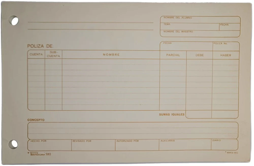 Block Póliza 50 hojas ½ Carta Printaform® B-5001 [Pieza]