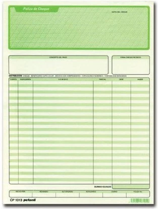 Block Póliza Cheques paquete c/3 25 Juegos Carta pcform® 1013