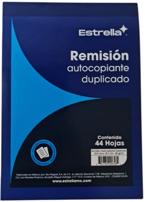 Block Remisiones Duplicado Autocopia DA 22 Juegos 11×15.7cm Estrella® 658 [Pieza]