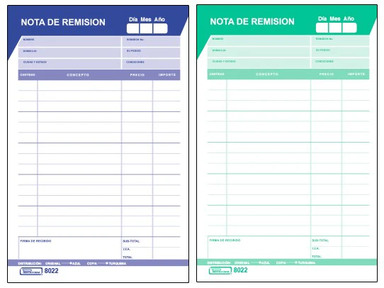 Block Remisiones Duplicado paquete c/3 D 25 Juegos ½ Carta Printaform® B-8022