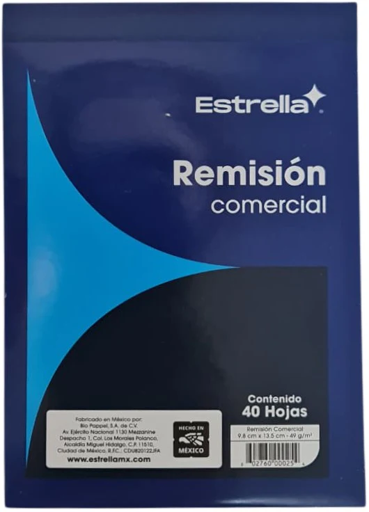 Block Remisiones Original Comercial O 40 hojas 9.7×13.5cm Estrella® 25 [Pieza]