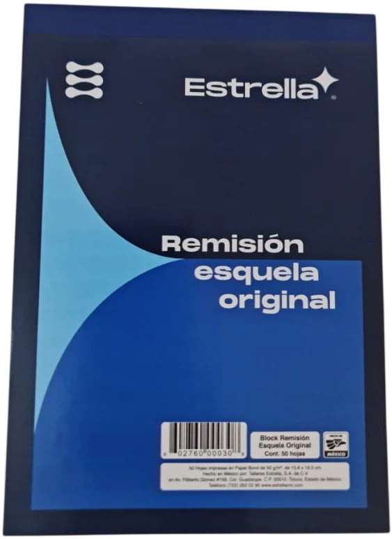 Block Remisiones Original Esquela O 50 hojas 14×19.5cm Estrella® 30 [Pieza]
