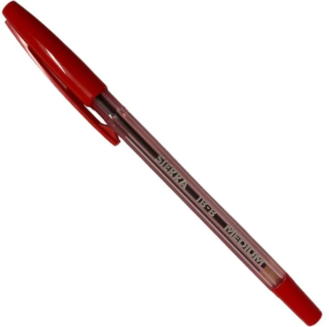 Bolígrafo c/Tapa B.Sierra Rojo Medio Inoxcrom® [Pieza]