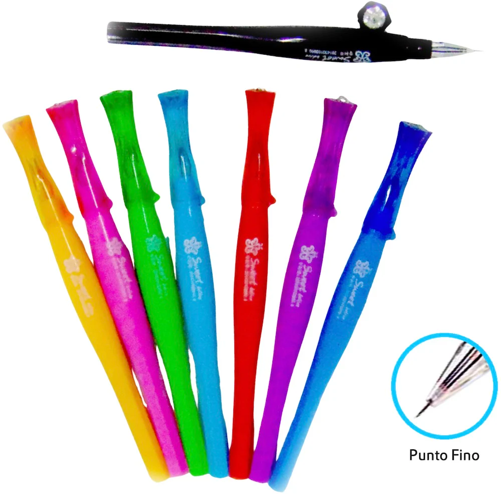 Bolígrafo c/Tapa fino Diamante estuche c/12 Colores Fino .4mm CHOSCH® PL028Z CS-885