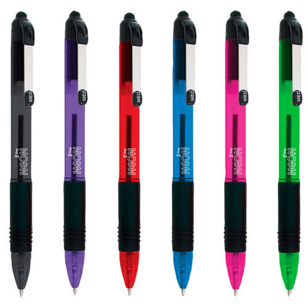 Bolígrafo c/Tapa med Z-Grip Neón Colores Medio Zebra® 7924-06 [Pieza]