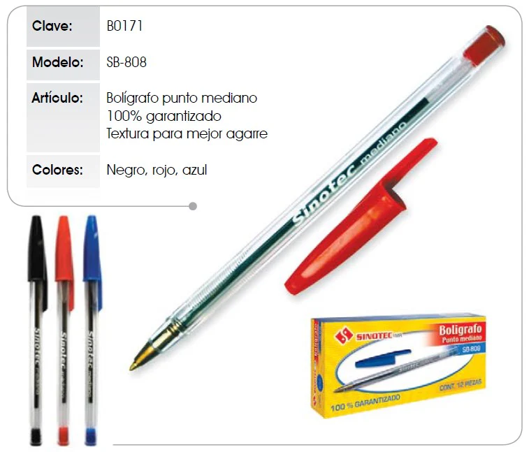 Bolígrafo c/Tapa  Medio Sinotec® SB-808 OfficeEASE® [Pieza] - Image 4