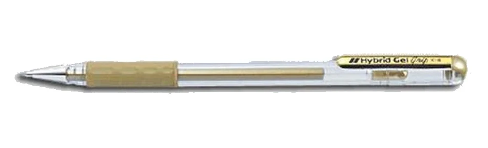 Bolígrafo Gel c/Tapa Hybrid Metallic Grip Oro 0.8mm Pentel® K118-X [Pieza]