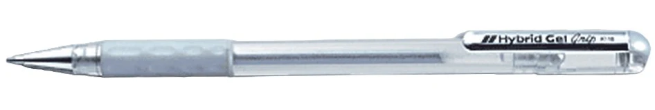 Bolígrafo Gel c/Tapa Hybrid Metallic Grip Plata 0.8mm Pentel® K118-Z [Pieza]