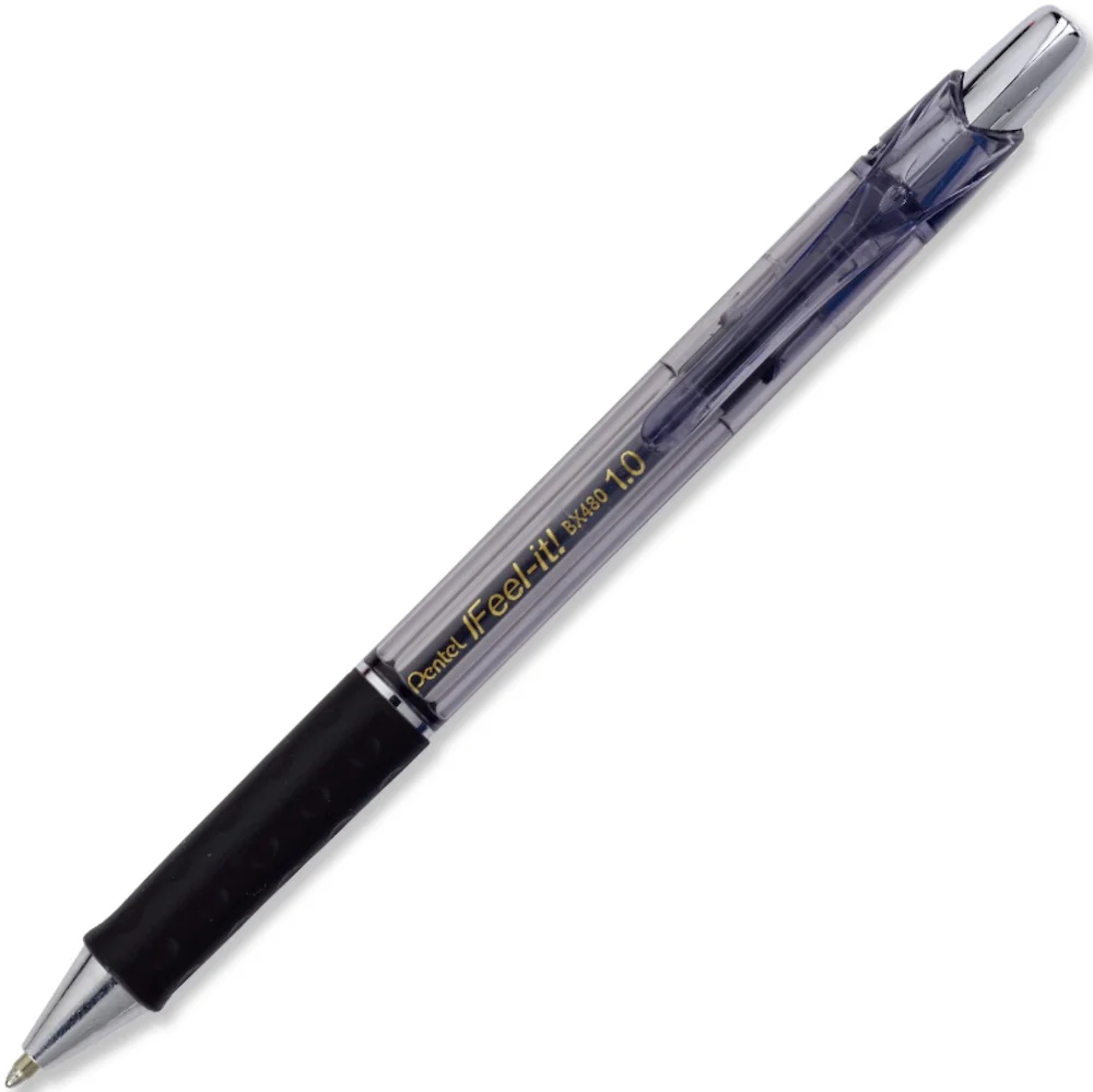 Bolígrafo Gel Retráctil Feel It Negro 1.0mm Pentel® BX480-A [Pieza]