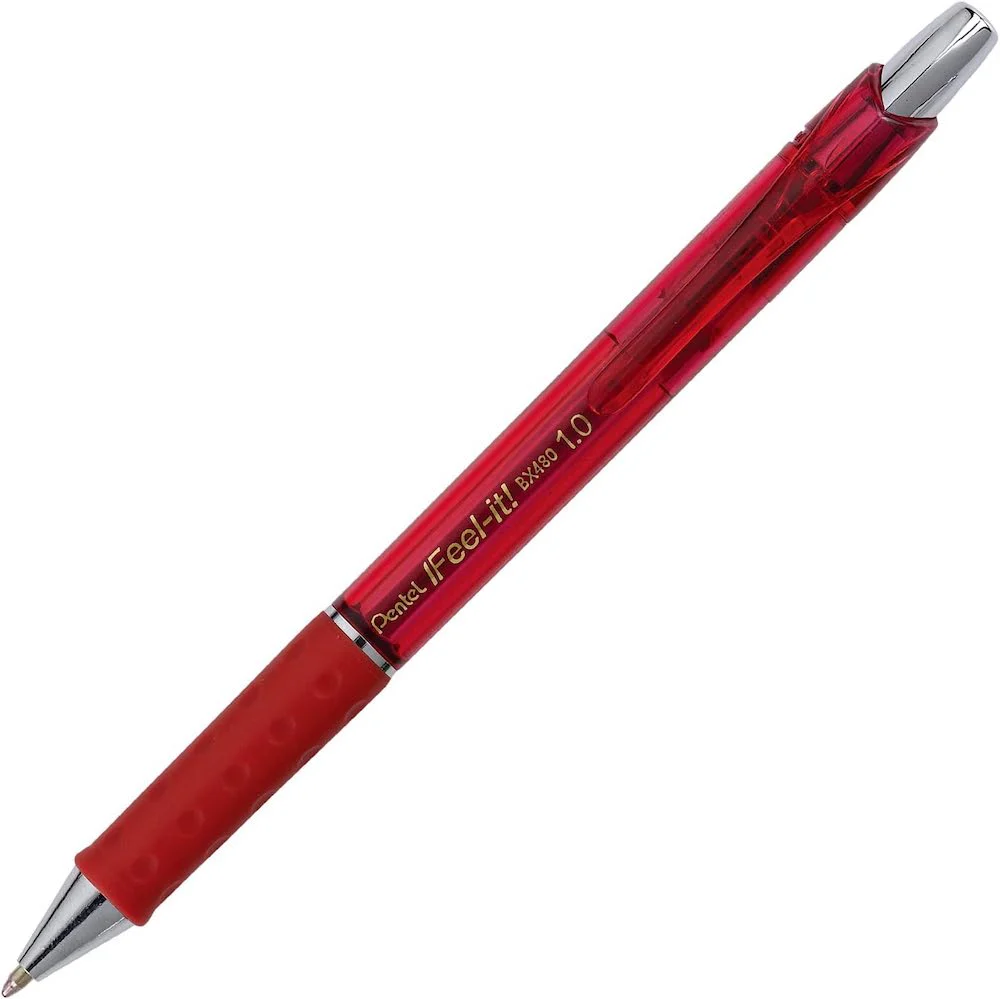 Bolígrafo Gel Retráctil Feel It Rojo 1.0mm Pentel® BX480-B [Pieza]