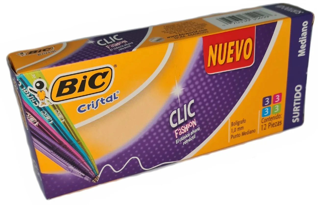 Bolígrafo Retráctil Cristal Clic Fashion Colores c/12 1.0mm Bic® 936937 [Caja] - Image 2