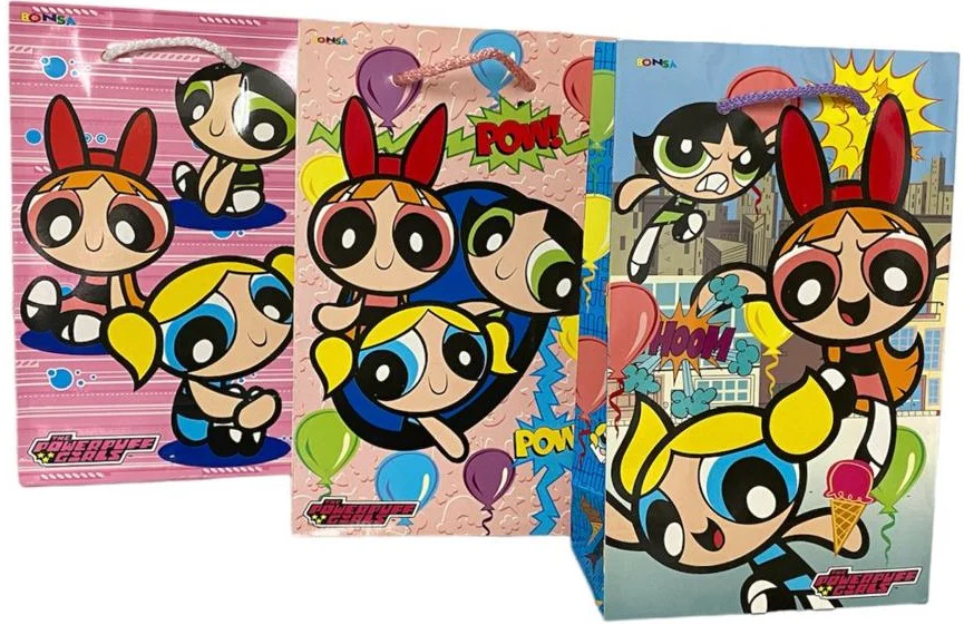 Bolsa p/Regalo Powerpuff Girls Mediana 19×26.5+10 Proesa® [Pieza]