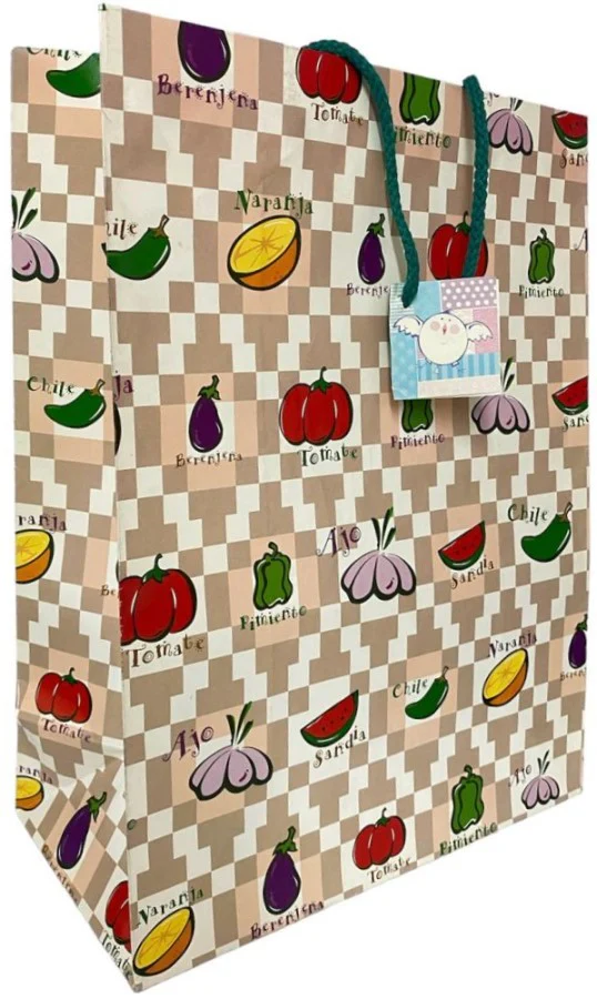 Bolsa p/Regalo Verduras y Autos Grande 27×36+13 Alca Impre [Pieza]