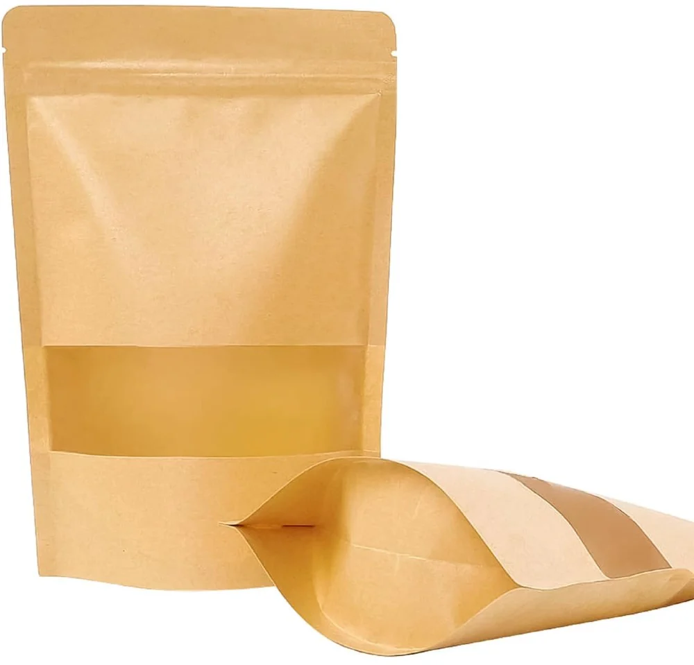 Bolsa Papel Pouches c/Ventana Horizonta.p/60g Kraft 100×30×150 Bol y Arte [Pieza]
