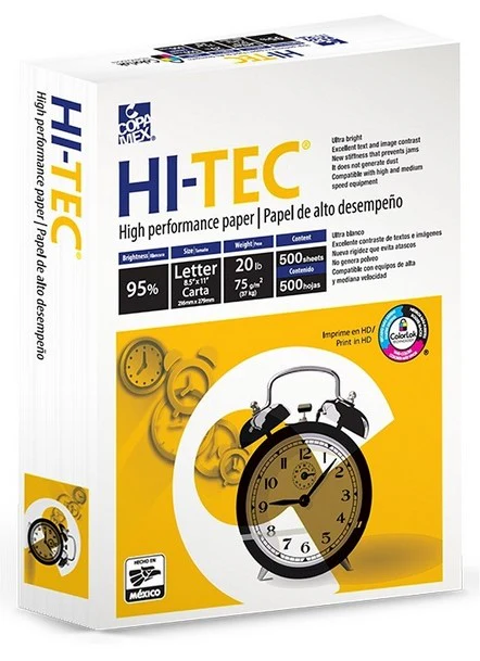 Bond 37kg 50kg Blanco 95% Hi-Tec paquete c/500 Hi-Tecpaquete 75g Copamex® [Resma]