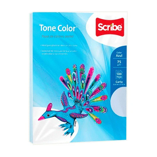 Bond  37kg Carta 75g Tonecolor c/100 Alebrijes Scribe® [Cien hojas]
