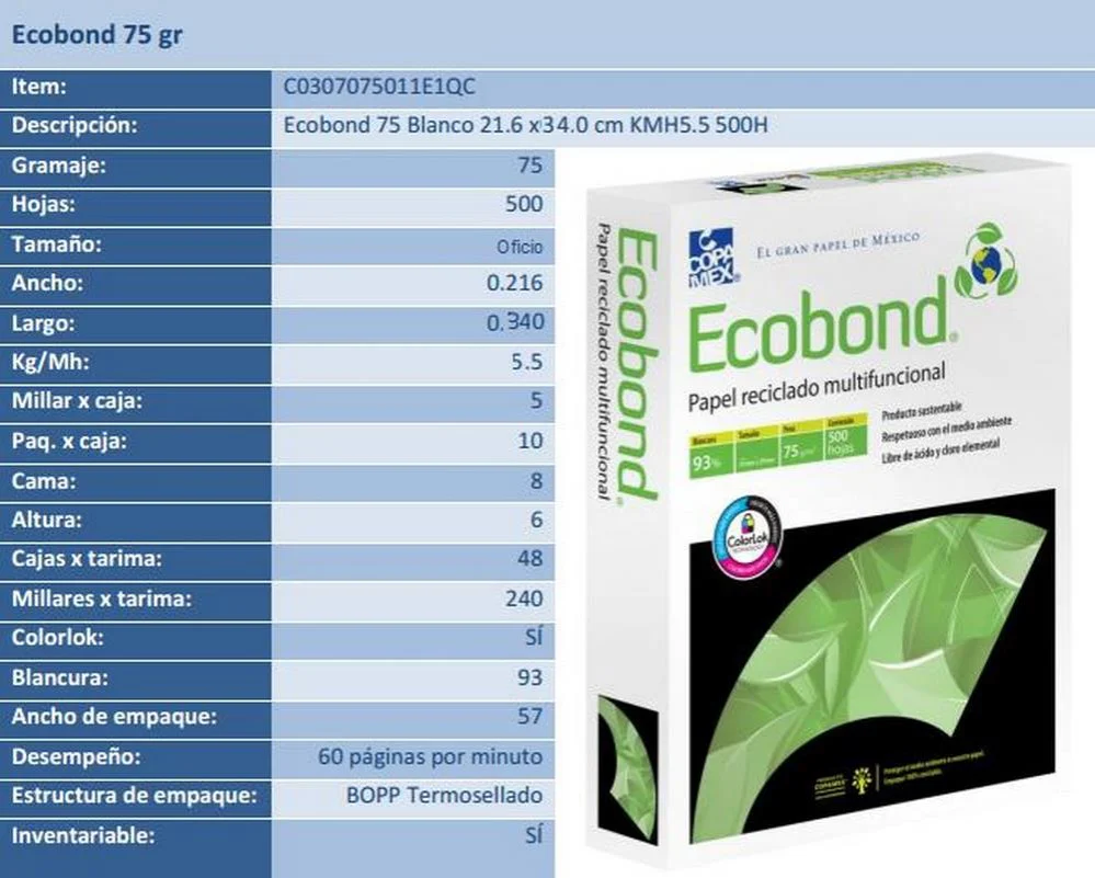 Bond Blanco 95% Ecobond paquete c/500 Copamex® [Resma] - Image 4