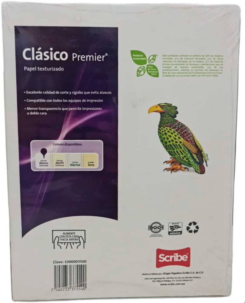 Bond Clásico Premier paq.c/50 45kg Blanco Brillant Carta 90g Scribe® [Paquete] - Image 2