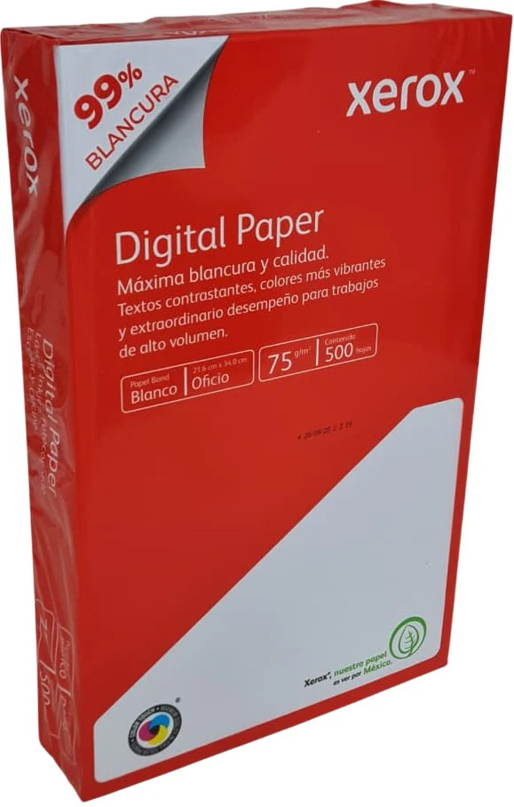 Bond Digital (Rojo) 50kg Blanco 99% Oficio 75g Xerox® [Resma]