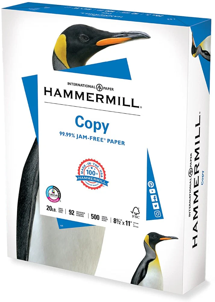 Bond HammerMill pack c/500 37kg Blanco 92% Carta 75g HAMMERMILL® [Resma]