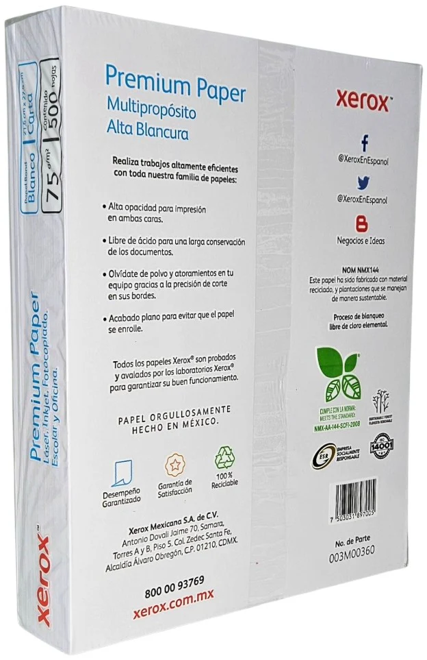 Bond Premium Azul 37kg Blanco 97% Carta 75gr Xerox® 003M00360 [Resma] - Image 3
