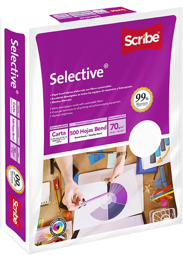 Bond Selective paquete c/500 35kg Blanco 99% Carta 70g Scribe® 5399 [Resma]