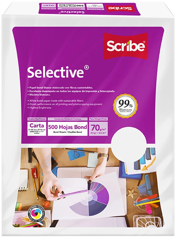 Bond Selective paquete c/500 35kg Blanco 99% Carta 70g Scribe® 5399 [Resma] - Image 2