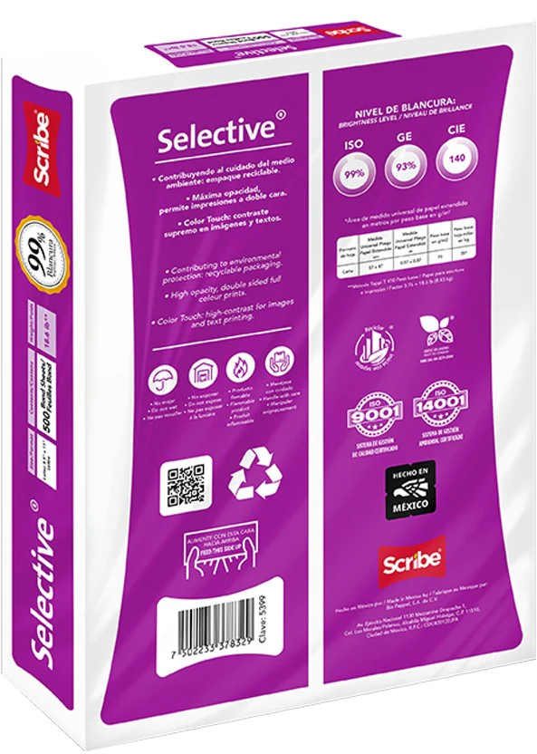 Bond Selective paquete c/500 35kg Blanco 99% Carta 70g Scribe® 5399 [Resma] - Image 3