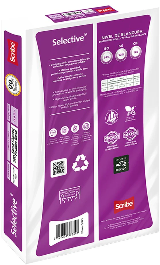 Bond Selective paquete c/500 50kg Blanco 99% Oficio 70g Scribe® 5391 [Resma] - Image 3